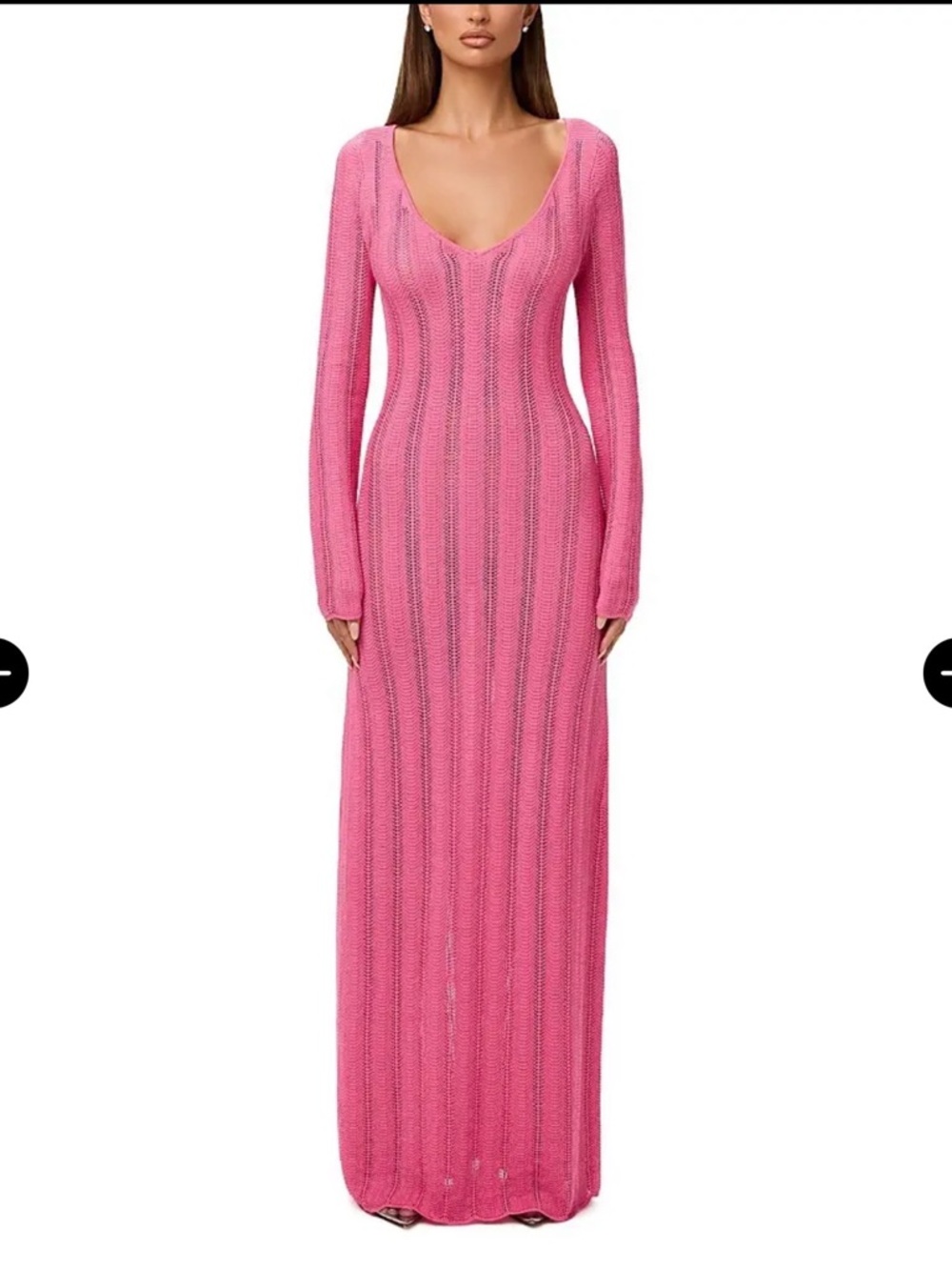 Naked Wardrobe Long Sleeve Knit Maxi Dress